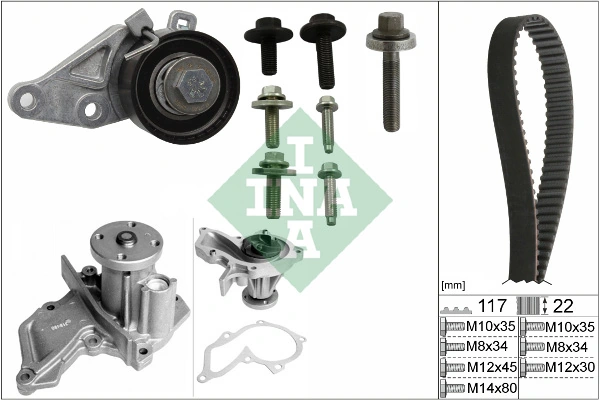 Pompe à eau + kit de courroie crantée Schaeffler INA 530 0140 30