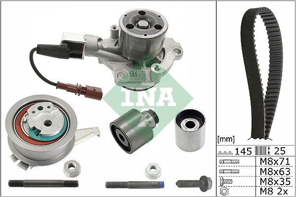 Pompe à eau + kit de courroie crantée INA