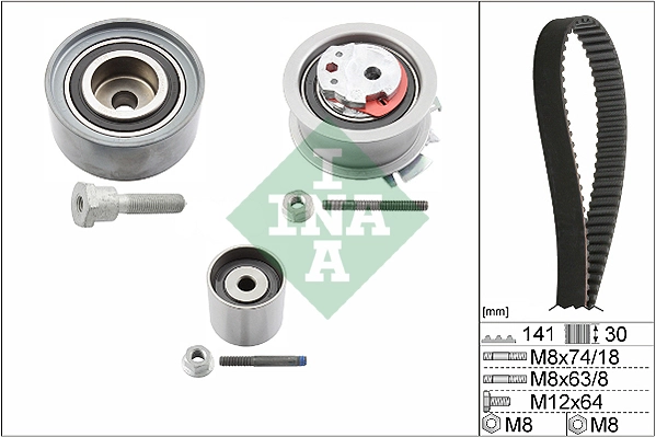 INA 530 0463 10 — Ремкомплект грм VAG 2.0 TDI 03G 198119 A (Вир-во INA)