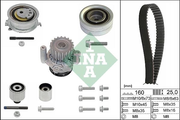 Pompe à eau + kit de courroie crantée Schaeffler INA 530 0550 32