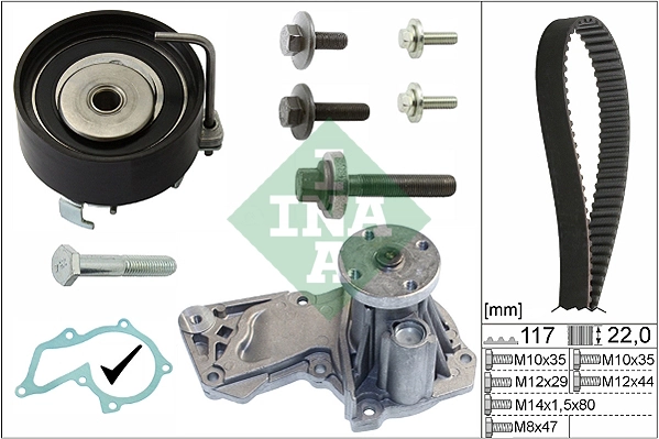 Pompe a eau + kit de courroie de distribution