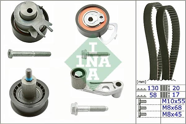 INA 530 0360 10 — Ремкомплект грм SEAT VW 1.4 16V 036198119 F (Вир-во INA)