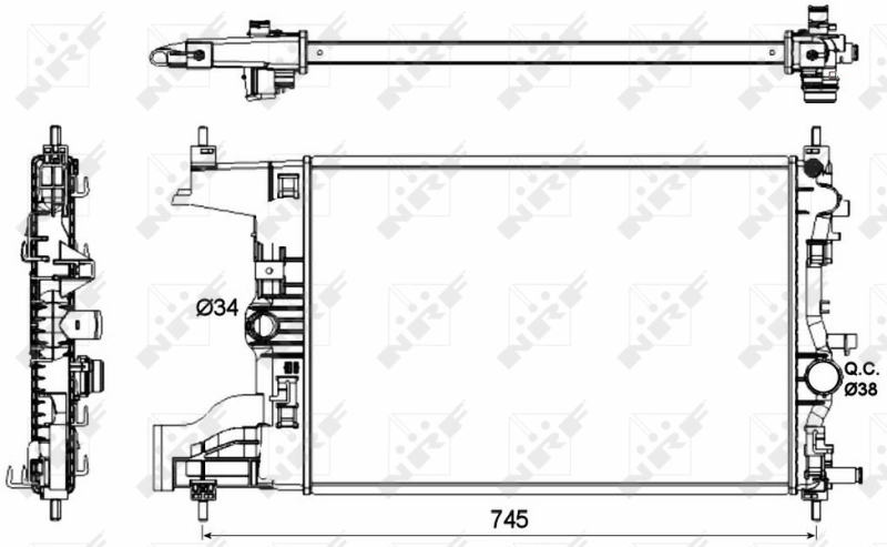 Radiateur, refroidissement du moteur NRF 53148