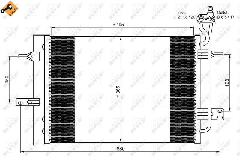 Condenseur, climatisation NRF 350034
