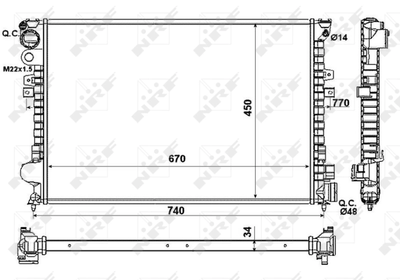 Radiateur, refroidissement du moteur NRF 58993
