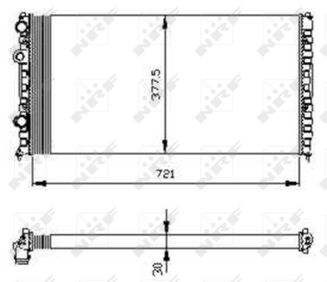 NRF 54696 — Радіатор охолодження двигуна VW Passat 88- (вир-во NRF)