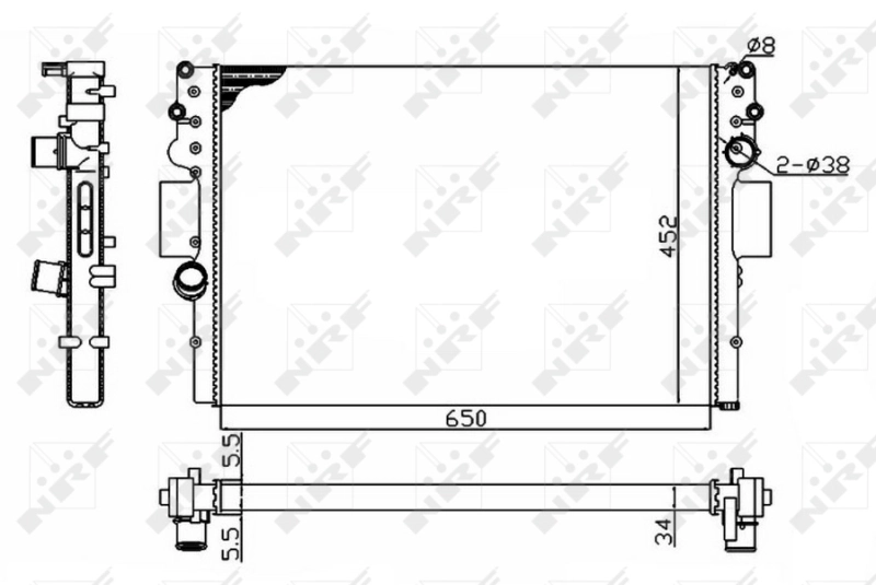Radiateur, refroidissement du moteur NRF 53614A