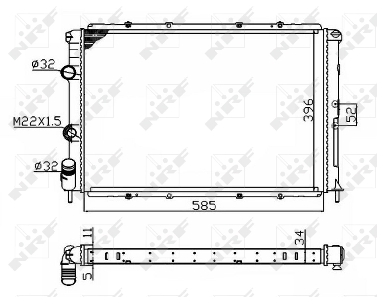 Radiateur, refroidissement du moteur NRF 509503A