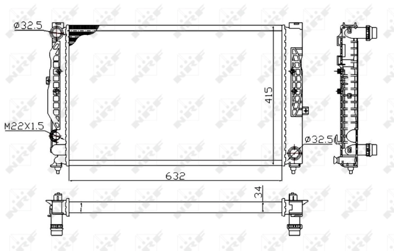Radiateur, refroidissement du moteur NRF 539504A