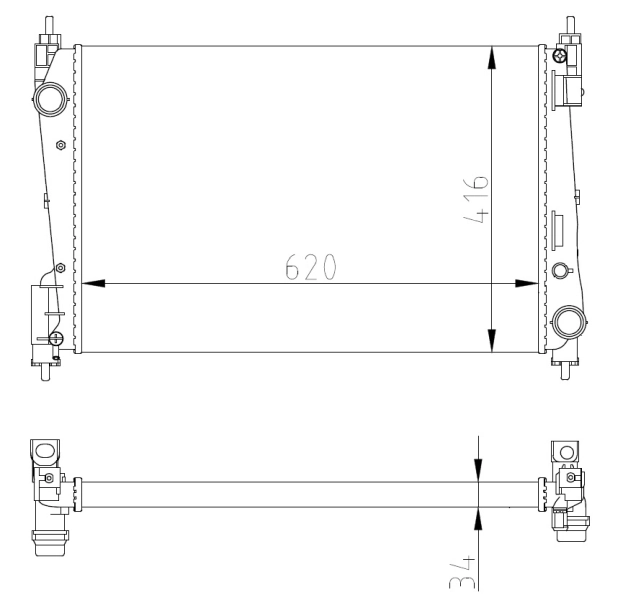 Radiateur, refroidissement du moteur NRF 54752A