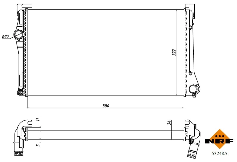 Radiateur, refroidissement du moteur NRF 53248A