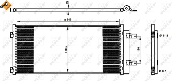 Condenseur, climatisation NRF 350338