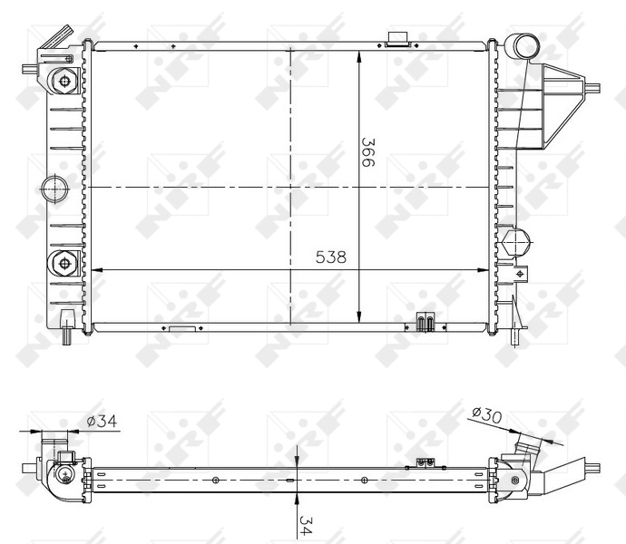 Radiateur, refroidissement du moteur NRF 513508A