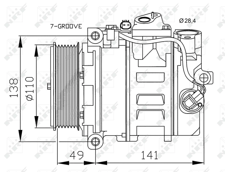 Компресор кондиціонера NRF (32729)