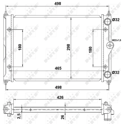 Radiateur, refroidissement du moteur NRF 519505
