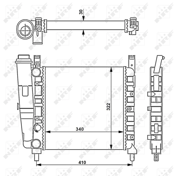 Radiateur, refroidissement du moteur NRF 58730