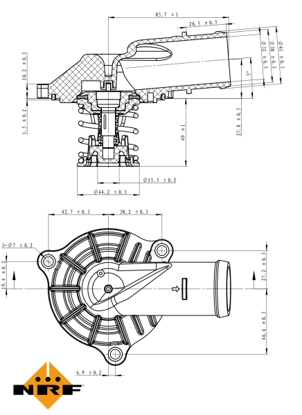 Thermostat, liquide de refroidissement NRF 725223