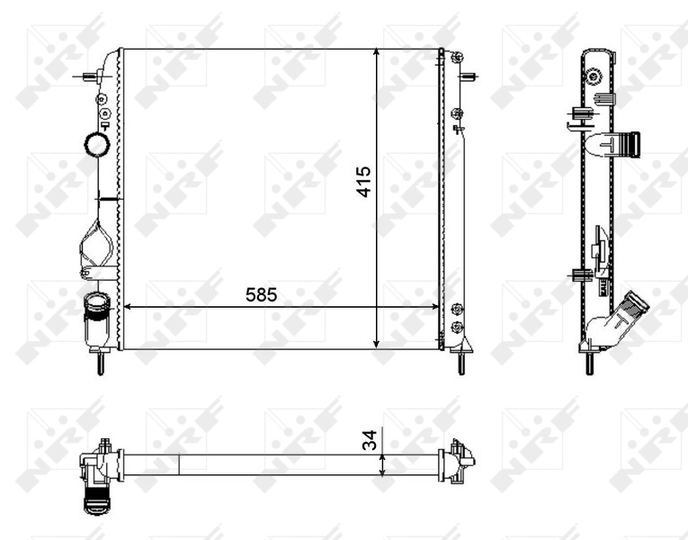 Radiateur, refroidissement du moteur NRF 58325