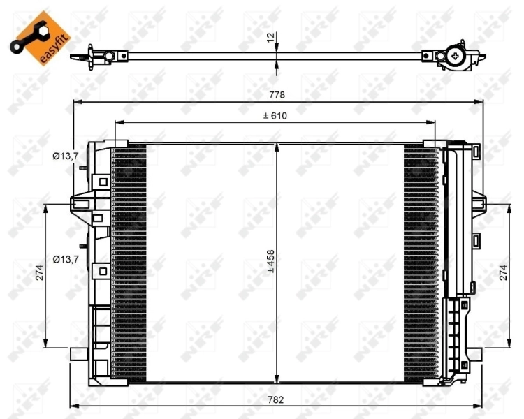 Condenseur, climatisation NRF 350081
