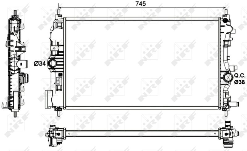 Radiateur, refroidissement du moteur NRF 53129