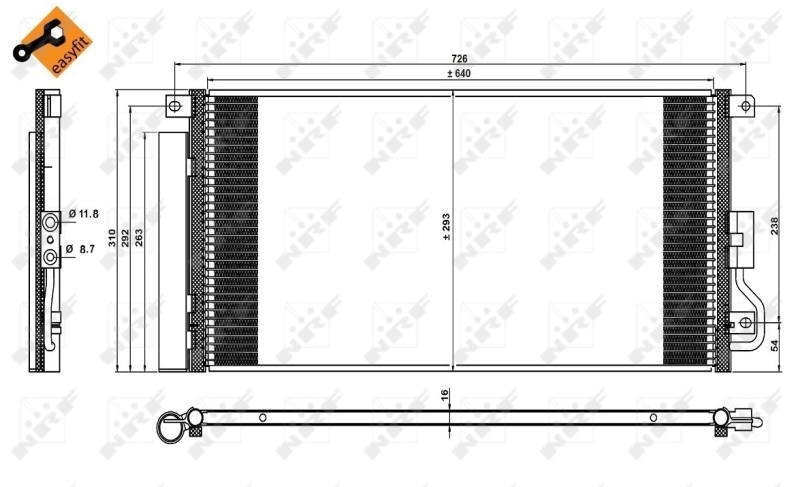 Condenseur, climatisation NRF 350227