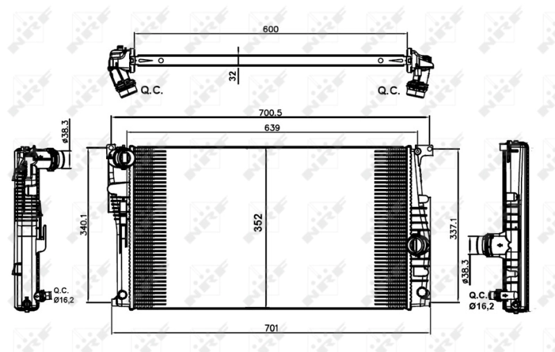 Radiateur, refroidissement du moteur NRF 58413