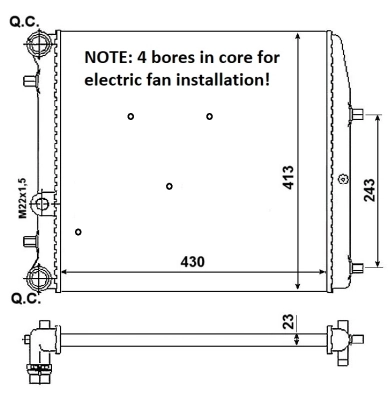 Radiateur, refroidissement du moteur NRF 53021A