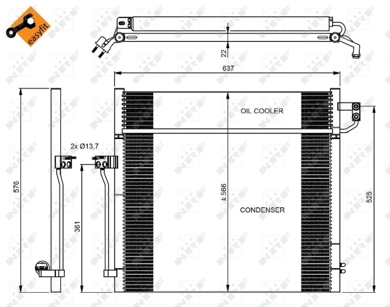 Condenseur, climatisation NRF 350080