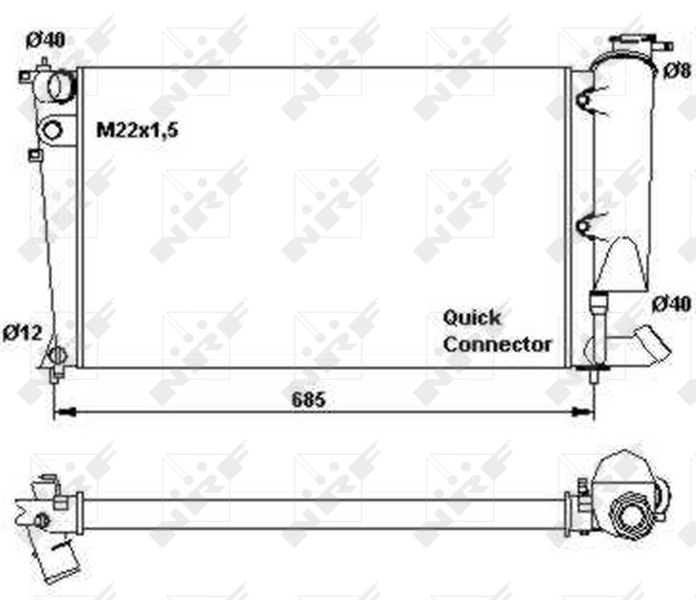 Radiateur, refroidissement du moteur NRF 58923
