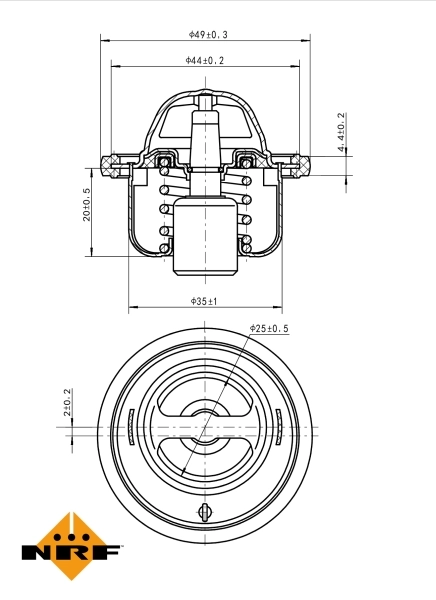 Thermostat, liquide de refroidissement NRF 725146