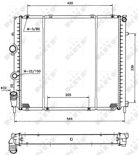 Radiateur, refroidissement du moteur NRF 58209