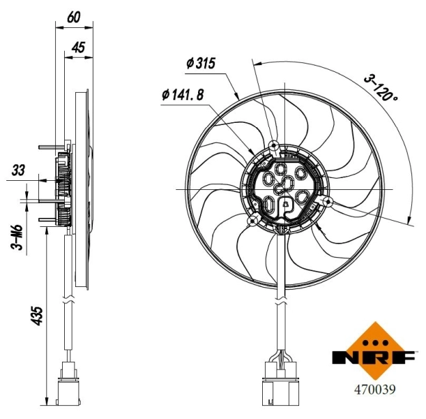 Ventilateur, refroidissement du moteur NRF 470039