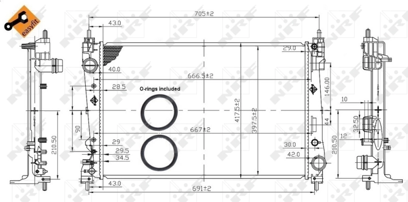 Radiateur, refroidissement du moteur NRF 53454