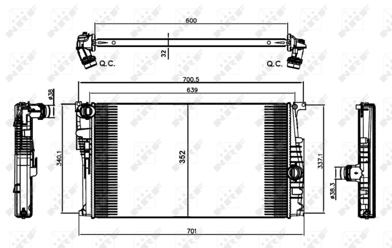 Radiateur, refroidissement du moteur NRF 58412