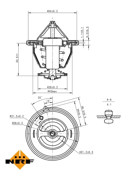 Thermostat, liquide de refroidissement NRF 725132