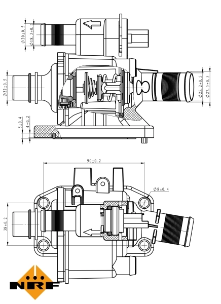 Thermostat, liquide de refroidissement NRF 725058