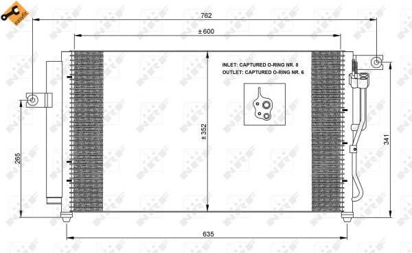 NRF 35798 — Конденсатор кондиціонера HYUNDAI Accent 05- (вир-во NRF)