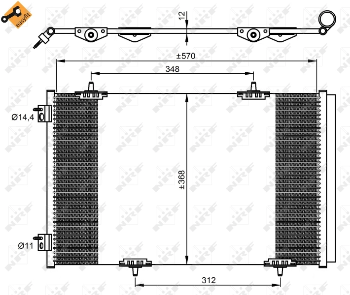 Condenseur, climatisation NRF 350066