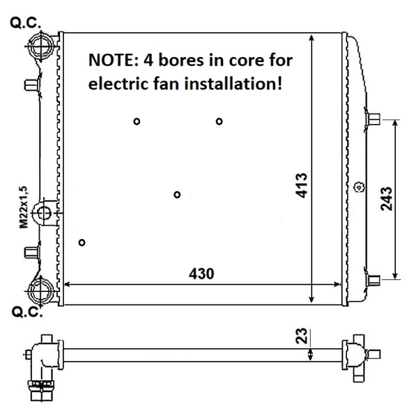 Radiateur, refroidissement du moteur NRF 53021A