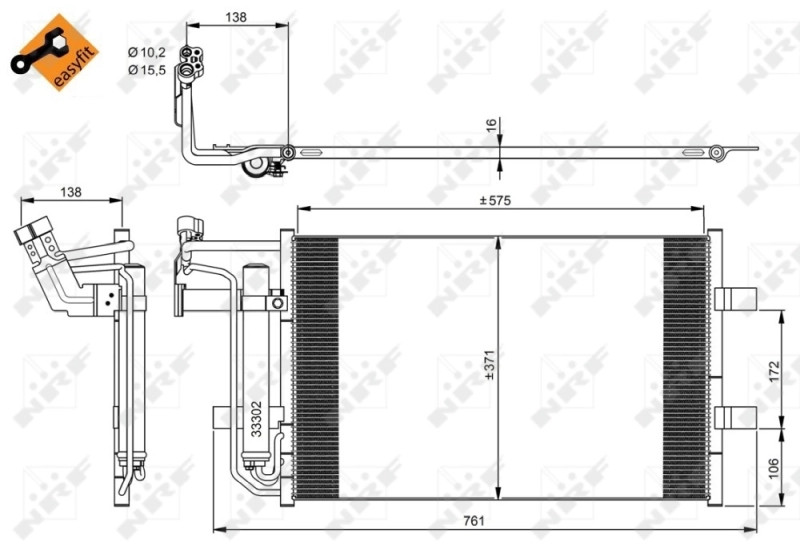 Condenseur, climatisation NRF 350039