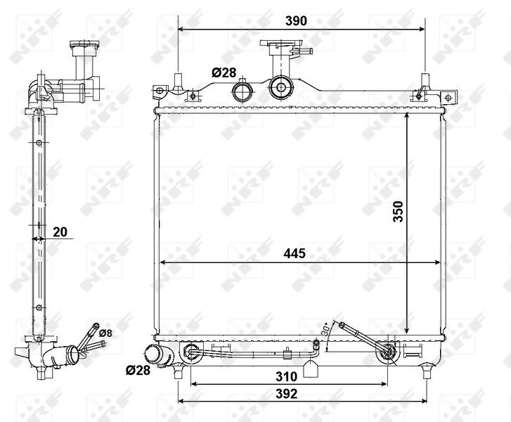 Radiateur, refroidissement du moteur NRF 58425