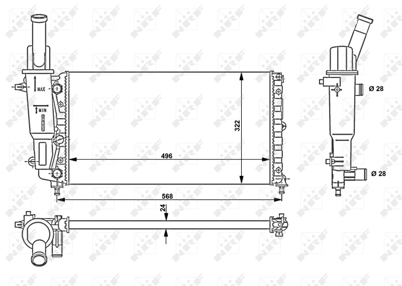 Radiateur, refroidissement du moteur NRF 58952