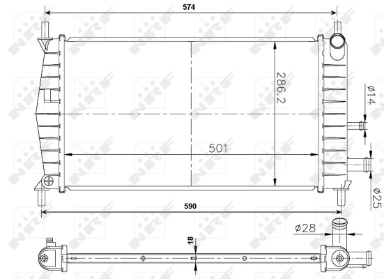 Radiateur, refroidissement du moteur NRF 50131A