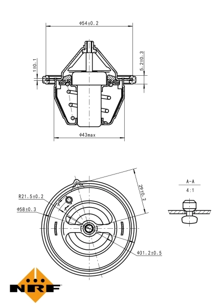 Thermostat, liquide de refroidissement NRF 725196
