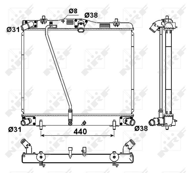 Radiateur, refroidissement du moteur NRF 53188