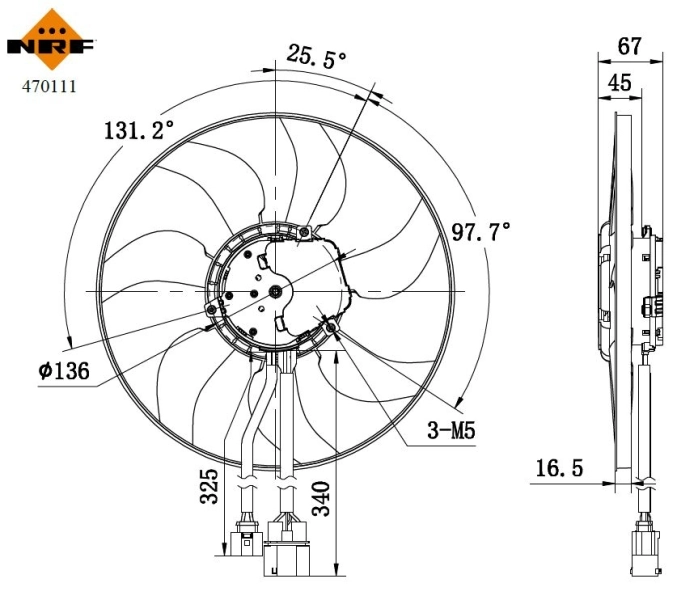 Ventilateur, refroidissement du moteur NRF 470111