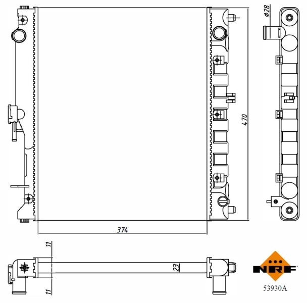 Radiateur, refroidissement du moteur NRF 53930A