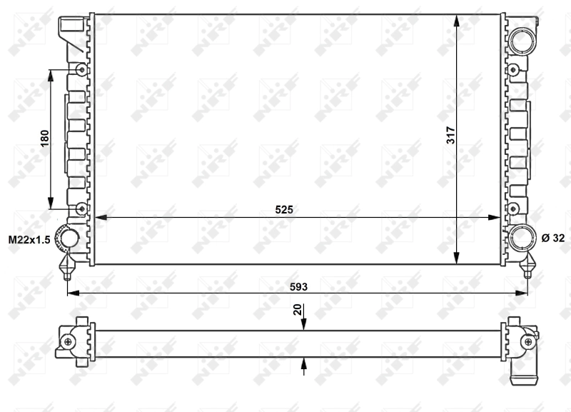 Radiateur, refroidissement du moteur NRF 539501