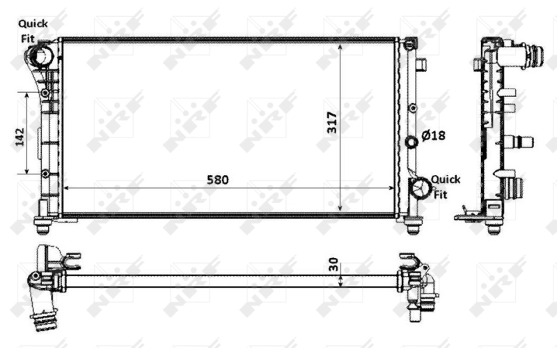 Radiateur, refroidissement du moteur NRF 58237