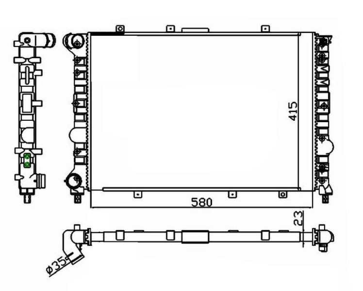 Radiateur, refroidissement du moteur NRF 58215